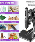 Arrowmax Mini Electric Drill Press With Benchtop Stand 5 Speeds And LED Light for drilling plastic, wood, and resin projects.
