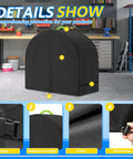 Built Tough All Weather Table Saw Cover for Diagonal and Miter Saws Heavy Duty 600D Waterproof UV Protective Shield Black in garage
