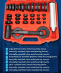 37 Piece Sealed Bearing Mounting Kit With Oil Seal Installation Tools in red case, includes impact sleeves and tools for universal fit.