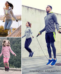 People using Tangle Free Rapid Speed Jump Rope With Ball Bearings And Steel Cable, Adjustable Length, for cardio training.