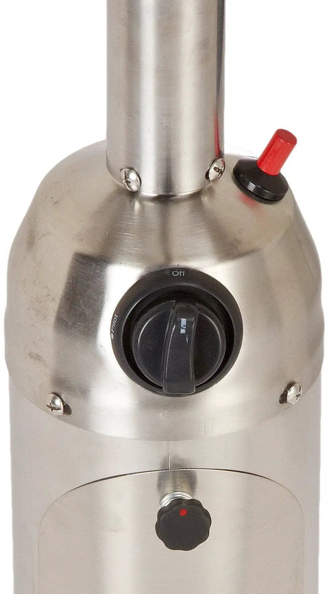Close-up of Portable Patio Tabletop Propane Heater 10000 BTU with Auto Shutoff Valve CSA Approved Stainless Steel Outdoor Heating