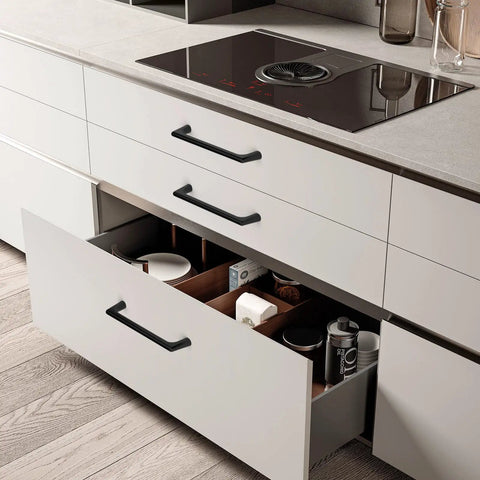 Step Up Your Game With These 10 Pack 5 Inch Matte Black Cabinet Pulls Rocking A Slick Dark Finish Perfect For Heavy Duty Drawer Handles And Cupboards Lifetime Warranty Included on kitchen drawers.