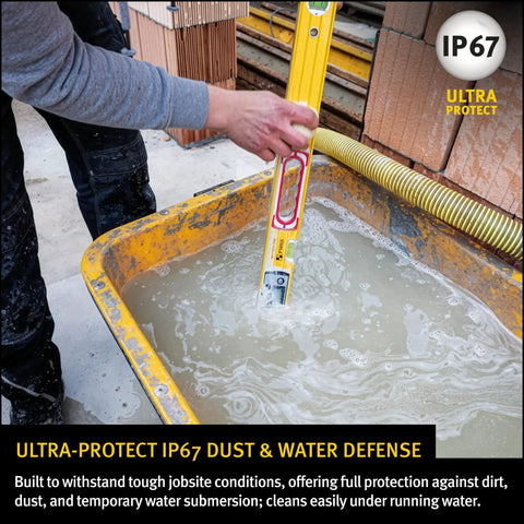 High Performance Digital Spirit Level With Crisp Illuminated Dual Screens And Beefy 48 Inch Hardcore Jobsite Beast Offering Solid IP67 Waterproof Dustproof Measurements For Every Crew