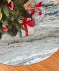 Cozy Grey Granite Stone Look Pattern Plush Christmas Tree Skirt 48 Inch Made From 100 Percent Polyester Brushed Fabric Covers Tree Base And Stand