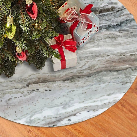 Cozy Grey Granite Stone Look Pattern Plush Christmas Tree Skirt 48 Inch Made From 100 Percent Polyester Brushed Fabric Covers Tree Base And Stand