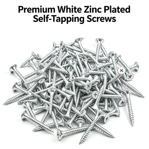 Galvanized Wood Screw Kit With 202 Pieces In Five Sizes For Drywall And Wood Projects Self Tapping Phillips Drive Screws