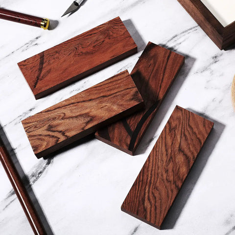 4 Pack Ironwood Knife Handle Scales, Natural Wood Knife Handle Material for DIY Knives, Sized 5.12 x 1.77 x 0.51 Inches