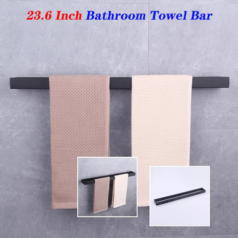 24-Inch Dope Matte Black Bathroom Towel Bar Stainless Steel Towel Rack Wall Mount for a Slick Modern Bath Upgrade 18/8 Rust Resistant Construction Easy Clean Durable Design