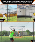 Batting Cage Netting For Backyard Or Garage Use 10x10x35 Ft Or 12x12x55 Ft No Frame Included Baseball And Softball Cage Netting