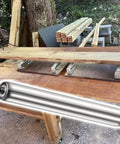 Upgrade Your Woodworking Workflow With Non Powered Stainless Steel Conveyor Rollers That Glide Smoothly For Perfect Outfeed And Keep Materials From Slipping In Factories Or Warehouses 5 Pack Size 30 Cm Easy Install on a workshop surface with wood.