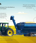 Awesome Farm Machinery Guide For Kids Tractors Harvesters Drones And More Learn How Modern Farming Works Through Fun Easy To Read Machines And Hands On Adventures grain cart illustration with tractor and cart transport grain in the field.