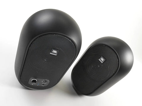 104-BT Compact Desktop Studio Monitors With Bluetooth, Black Finish, front view of two 4.5-inch reference speakers