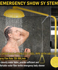 Heavy Duty Emergency Shower And Eye Wash Station With Adjustable Water Pressure Built In Filter Splash Resistant Column 92 Inch