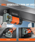 Compact Horizontal Magnetic Drill Press For Tight Spaces with strong magnetic force showcasing upright and horizontal drilling.