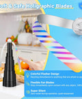 Rechargeable Fly Fans for Tables With LED Light for Outdoor Dining, Picnics, and Parties, Safe Blades shown in close-up