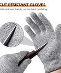 Cut resistant gloves with knife, part of Wood Carving Kit With 6 Whittling Knives For Woodwork And Chip Carving.