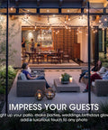 Outdoor patio with string lights featuring 36 Pack S14 LED Bulbs For Outdoor String Lights Replacement Edison Bulbs Shatterproof