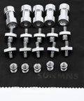 Versatile 21 Piece 1/4 Inch And 3/8 Inch Converter Screw Adapter Kit for camera tripod on black fabric background