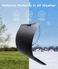 200W Flexible Solar Panel Kit Two 100W Panels All Black Stealth Edition with ETFE Monocrystalline Modules in weather conditions