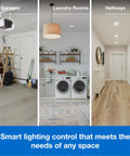 Image of garages, laundry rooms, and hallways showcasing smart lighting control with a Smart Light Switch Kit With Wall Plate And Hub Plays Nice With Alexa Google Home And Apple HomeKit Single Pole Or 3 Way 5 Amp Neutral Required Control Multiple Lights From One Switch.