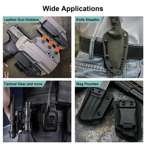 Kickass Chicago Screws For Gun Holsters And Kydex Fittings With Rubber Washers Tough As Nails 1/4 Inch Fastener Kit for leather holsters, knife sheaths, tactical gear.