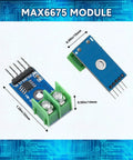 Top view of MAX6675 module with dimensions, part of the Four Pack Max6675 Thermocouple Module And K Type Temperature Sensor Kit for Arduino.