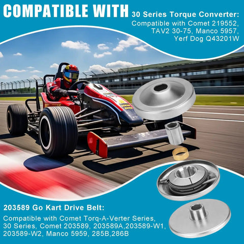 30 Series Torque Converter Clutch For Go Karts With Three Quarter Inch Bore And Three Sixteenth Keyway includes 203589 Drive Belt