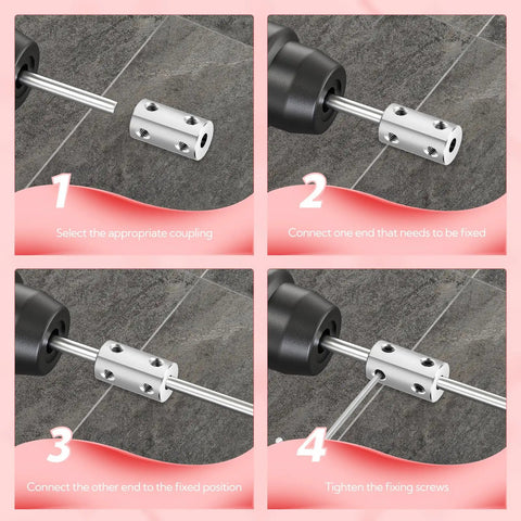 Six 5mm To 5mm Shaft Couplers For Motors Rigid Set Screw Steel Motor Shaft Couplings Includes Screws And Allen Wrench Built Tough Easy Install 6 Pack 5mm steel coupler installation steps