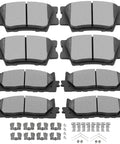 Front And Rear Ceramic Brake Pad Set For Lexus ES300h 2013 To 2018, ES350 2007 To 2018, Toyota Avalon 2008 To 2018, And Camry 2007 To 2017
