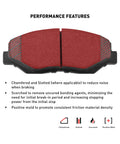 Front and Rear Brake Kit For 2011 2014 Lexus CT200h And 2010 2015 Toyota Prius Plug-In, HybriDynamic pad, red with chamfered edges