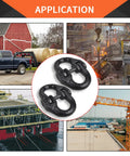 Half Inch Grade 80 Alloy Steel Hammerlock Coupling Link For Tow Hitch Safety Trailer Chain Adapter Connector Heavy Duty Truck Hitch 12000 Lbs Beefed Up Load Capacity Black shown in various application scenarios.