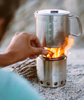 Lite Pot 900 Wood Burning Camp Stove Set With 900 Milliliter Pot, Portable Backpacking Go-To Stove For 1 To 2 People, 304 Stainless Steel