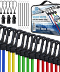 Heavy Duty Bungee Cords With Hooks 30 Pack - Assorted Sizes with carry bag, bungee balls, and tarp clips displayed