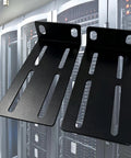 Rock Solid 1U Adjustable Rack Mount Pair For 19 Inch Server Cabinets Heavy Duty Steel Brackets with wide slotted ears.
