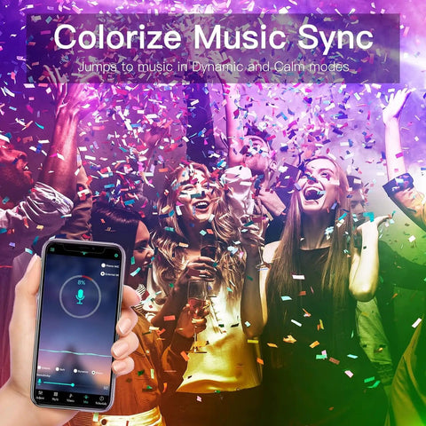 Ultra Long 100 Feet RGB LED Strip Lights With App Control And Music Sync 5050 LED Beads Color Changing Mood Lighting in party