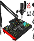 All In One Podcast Kit With 3 Point 5mm BM800 Condenser Microphone For PC And Phone Live Streaming Singing Gaming And DJ Sets Audio Mixer