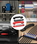 12V 150A Marine Power Distribution Block With One Quarter Inch Stud And M4 Terminal Screws Beefy Heavy Duty DC Battery Bus Bar For Boat Automotive And Solar Wiring, shown with wired terminals