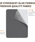 Self Adhesive Sofa Fabric Repair Patch Kit With 6 Microfiber Patches For Local Damage Quick Fix For Sofa Cushions And Velvet Upholstery Luxurious Look That Blends In Seamlessly In Gray, featuring front and back view of the patch, showing velvety texture and adhesive backing.