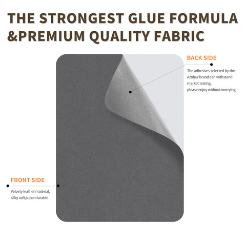 Self Adhesive Sofa Fabric Repair Patch Kit With 6 Microfiber Patches For Local Damage Quick Fix For Sofa Cushions And Velvet Upholstery Luxurious Look That Blends In Seamlessly In Gray, featuring front and back view of the patch, showing velvety texture and adhesive backing.