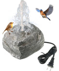 Bird Bath Water Fountain Rock With Electric Pump And Power Source, Granite Resin Rock Waterfall Kit To Attract Birds