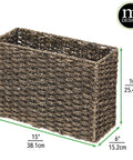 Rustic Farmhouse Woven Seagrass Toilet Paper Holder Basket Large 6 Roll Storage Organizer Black Wash Finish
