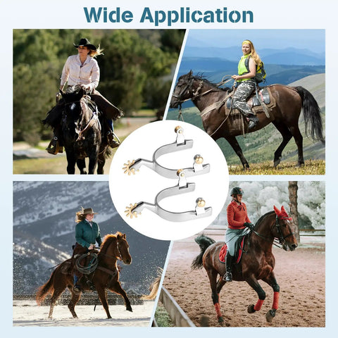 Two Pack Stainless Steel Horse Spurs For Men And Women Ride Ready Western Cowboy Boot Spurs For Riding Equestrian Training