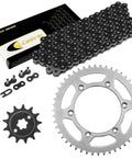 Black Drive Chain And Sprocket Kit For Yamaha TTR230 2005 2017 520 Pitch 120 Links Front And Rear Sprockets