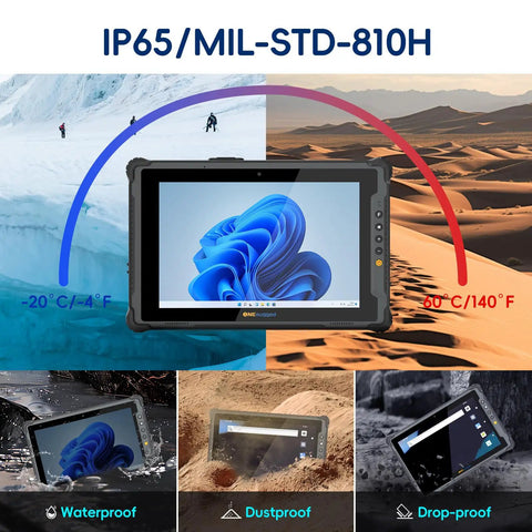 Straight Up Beast Ten Point One Inch Windows 11 Pro Rugged Tablet showcasing IP65/MIL-STD-810H waterproof and drop-proof features.