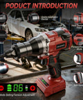 Cordless Rivet Nut Gun For Milwaukee 18V Power, No Battery Included, Brushless Electric Tool with features labeled