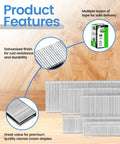 Premium Pro Grade 18 Gauge Narrow Crown Staples 1-1/4 Inch Length 1120 Count with galvanized finish for durability