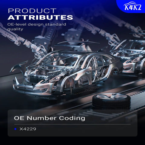 Automated assembly line for stainless steel car parts showcasing OE-level design and quality standards, labeled X4229.