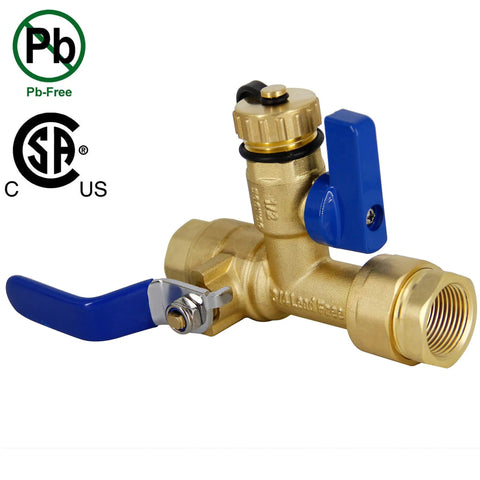 3/4 Inch IPS Tankless Water Heater Isolation Kit Easy Install With Pressure Relief Valve Brass Construction