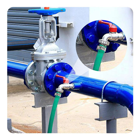 Installed 50Pcs 8.8-10.5mm Single Ear Hose Clamps 304 Stainless Steel Heavy Duty Adjustable Cinch Crimp Rings on blue pipe