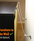 Heavy Duty TV Safety Straps Two Pack Anti Tip Straps With Sturdy Hardware Included securing furniture to wall option